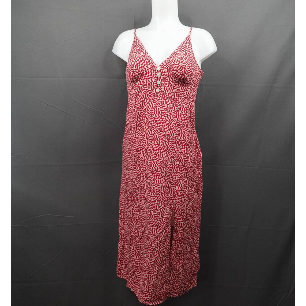 Urban Outfitters Women Dress Large Red Tan Sundress Coastal Cottage Cowgirl
